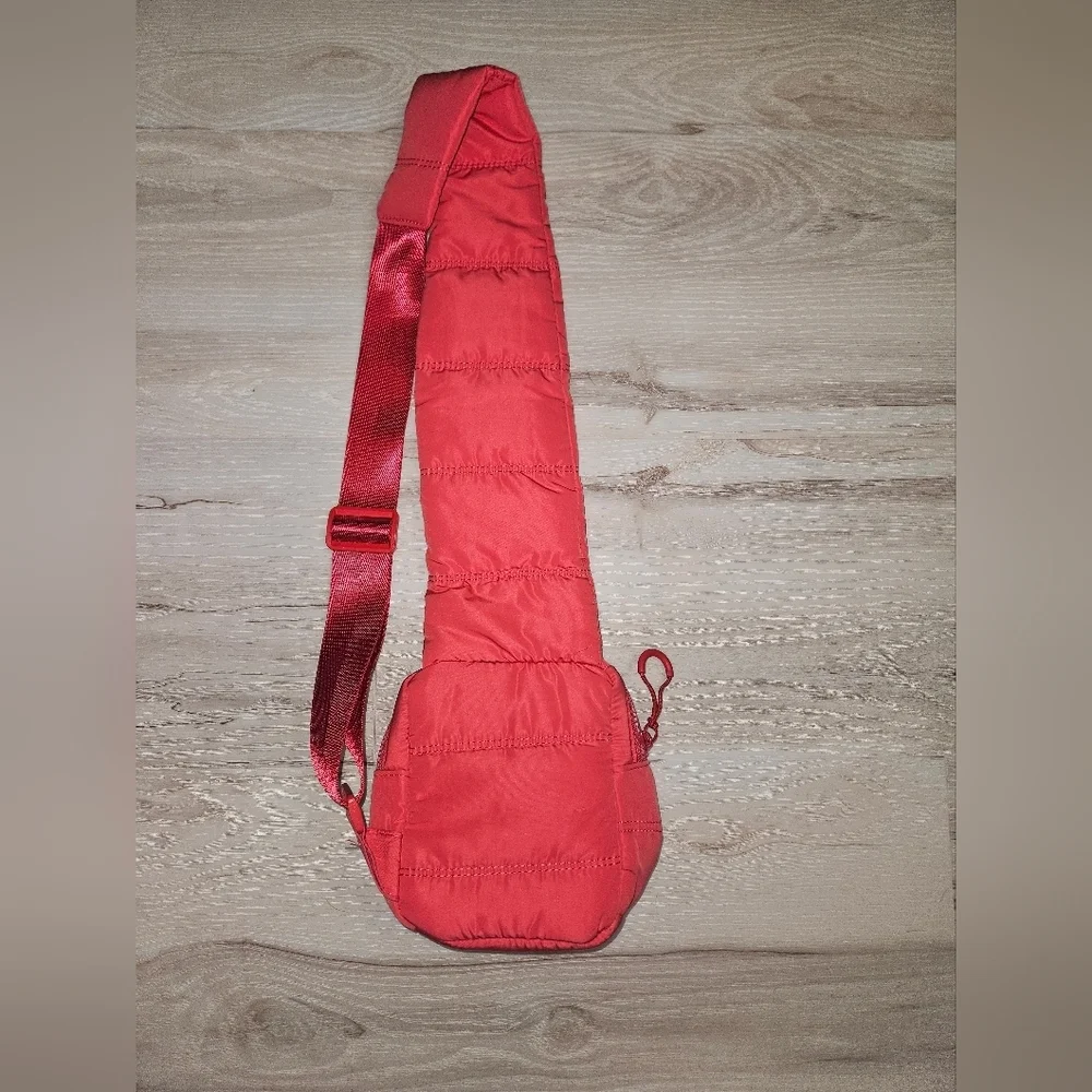 Savvi Wren Quilted Crossbody Bag Coral Adjustable Strap Zip Pockets